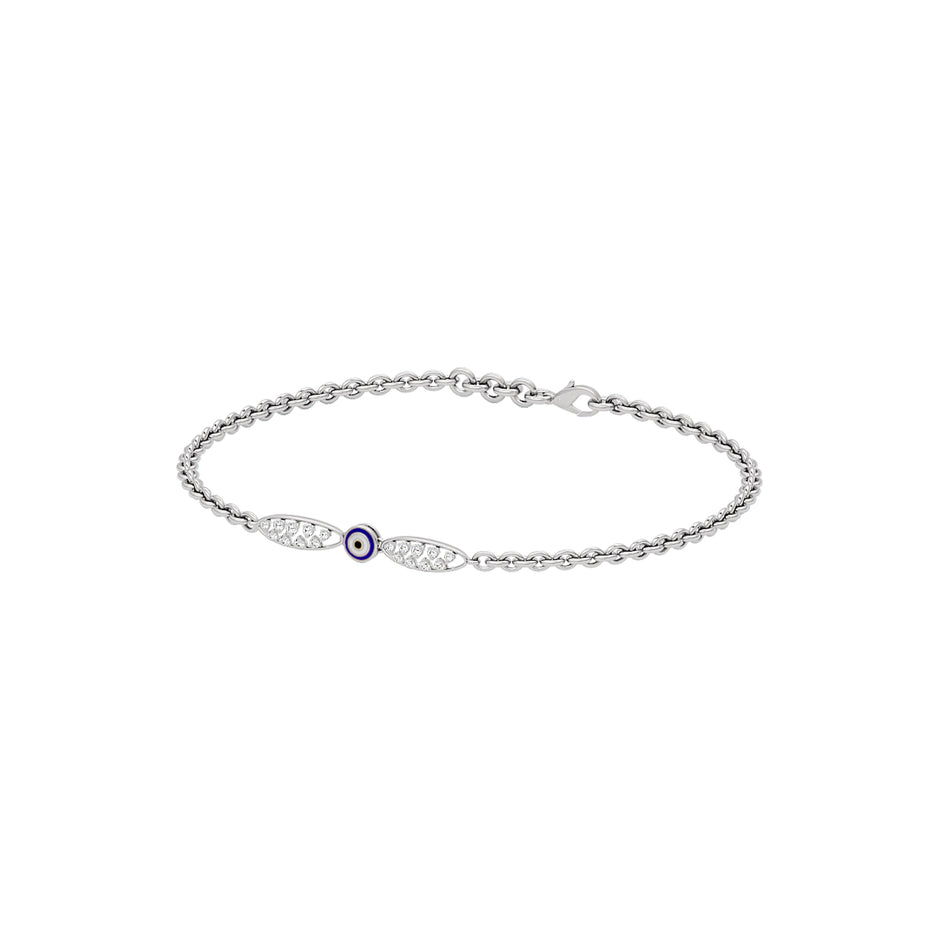 Spiritual Allure Evil Eye Diamond Bracelet 9 KT / White Gold