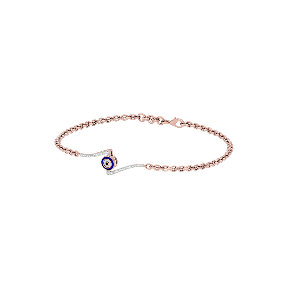 Fleeting Fortune Evil Eye Diamond Bracelet 9 KT / Rose Gold