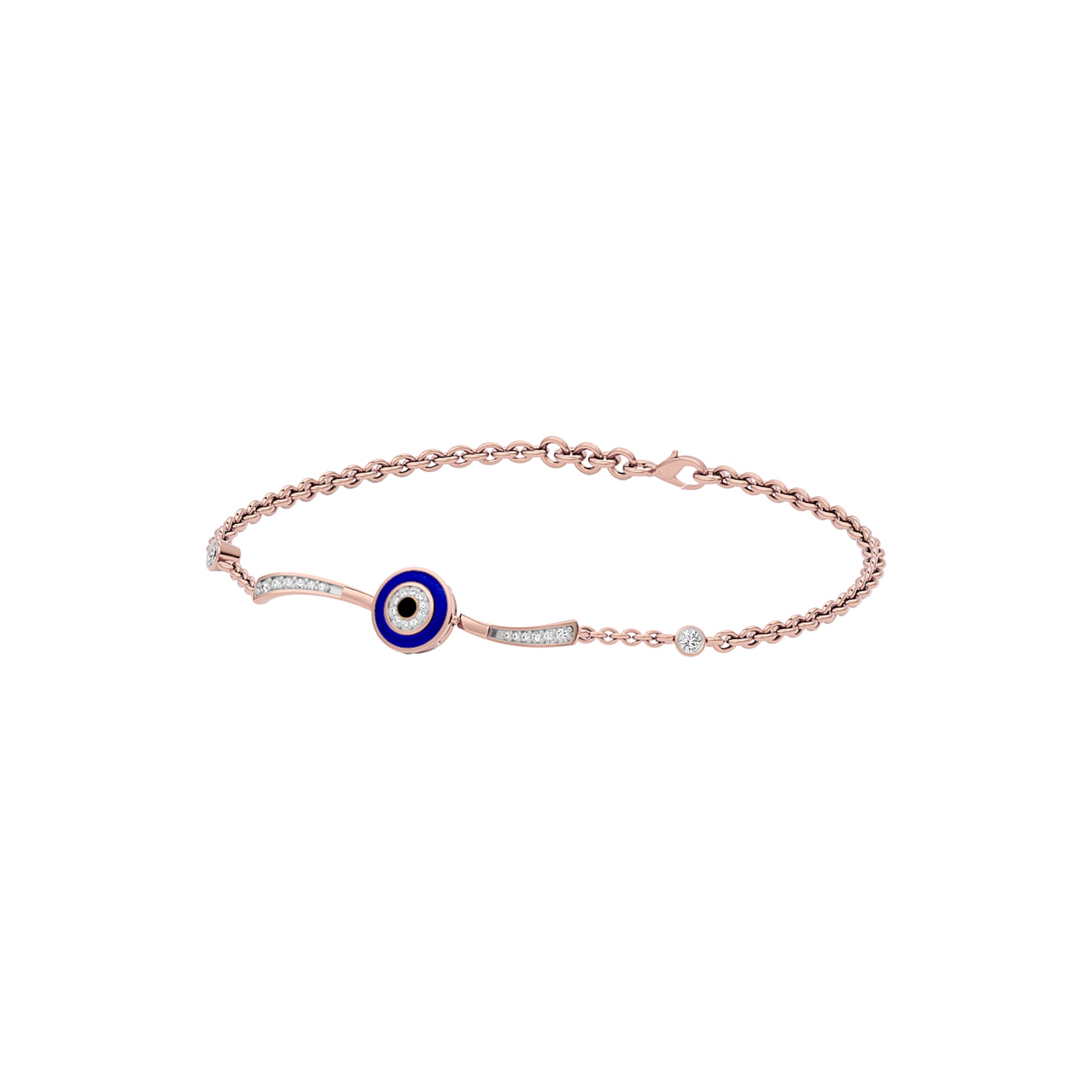 The Divine Watch Evil Eye Diamond Bracelet 9 KT / Rose Gold