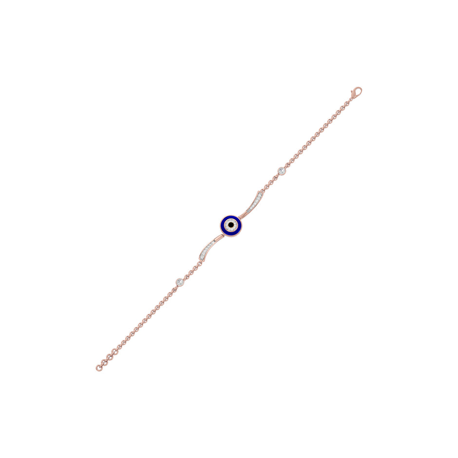 The Divine Watch Evil Eye Diamond Bracelet 9 KT / Rose Gold