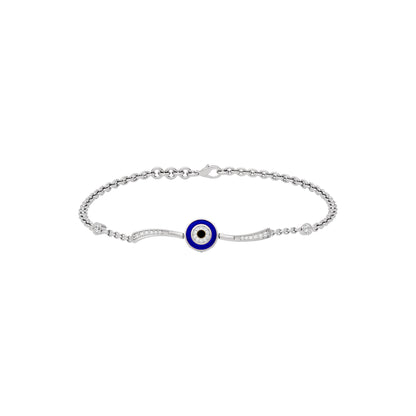 The Divine Watch Evil Eye Diamond Bracelet 9 KT / White Gold