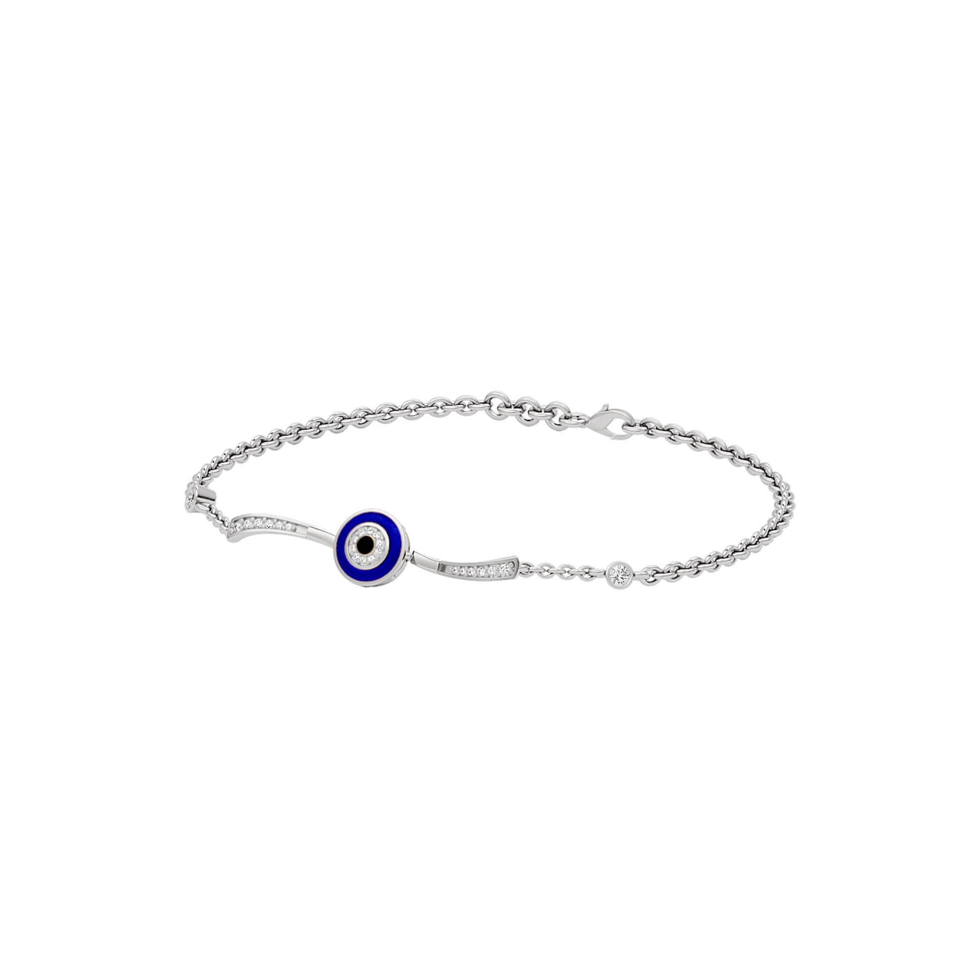 The Divine Watch Evil Eye Diamond Bracelet 9 KT / White Gold