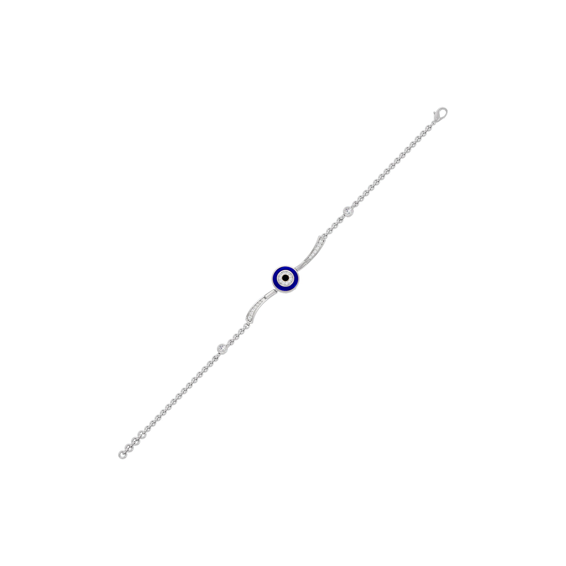 The Divine Watch Evil Eye Diamond Bracelet 9 KT / White Gold