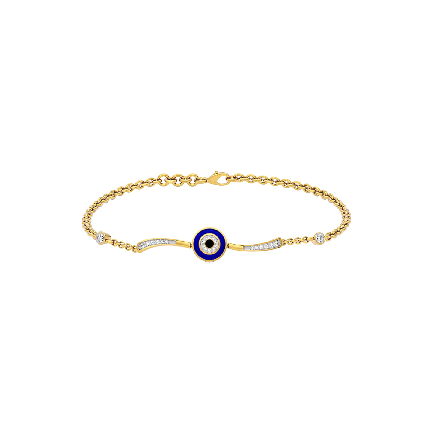 The Divine Watch Evil Eye Diamond Bracelet 9 KT / Yellow Gold
