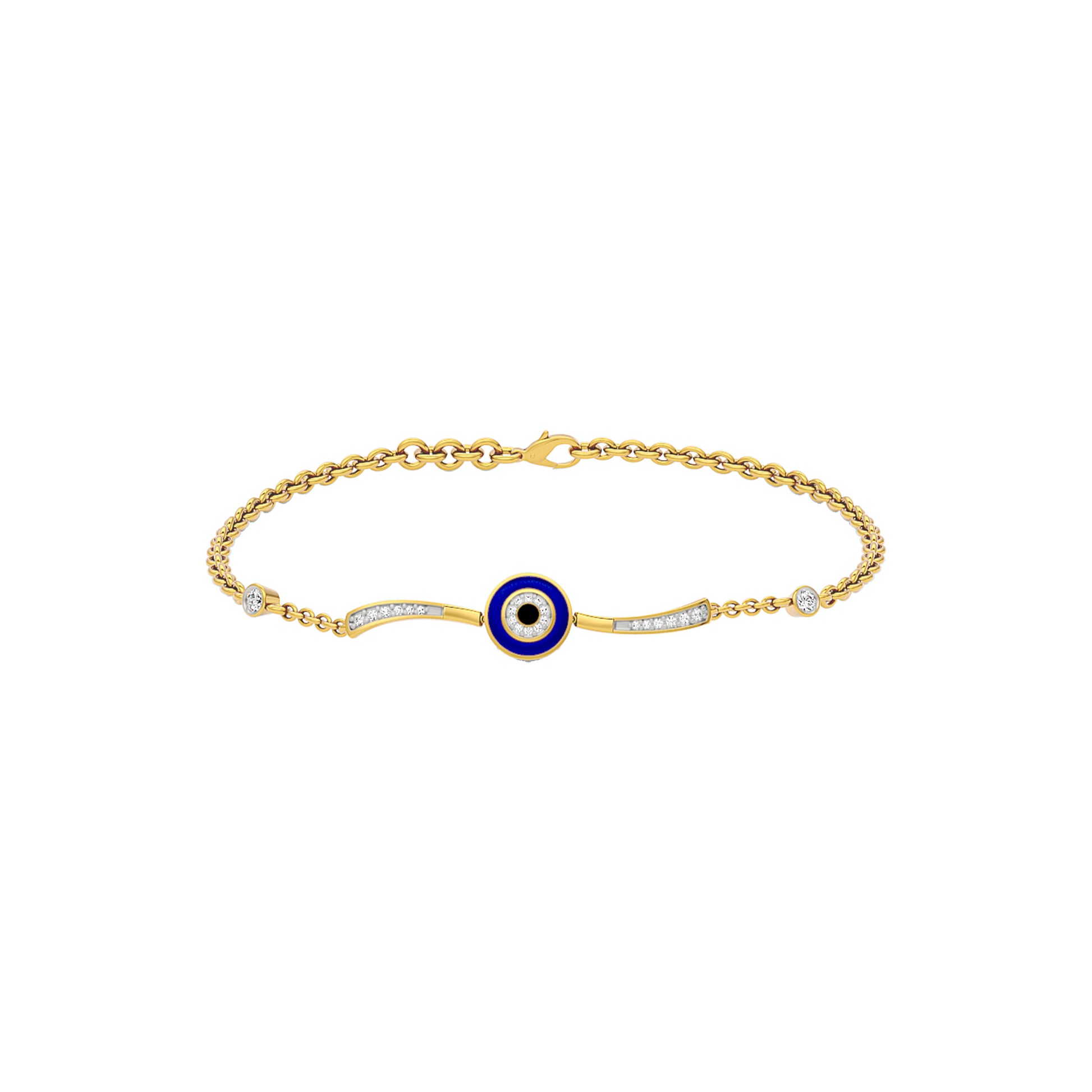 The Divine Watch Evil Eye Diamond Bracelet 9 KT / Yellow Gold