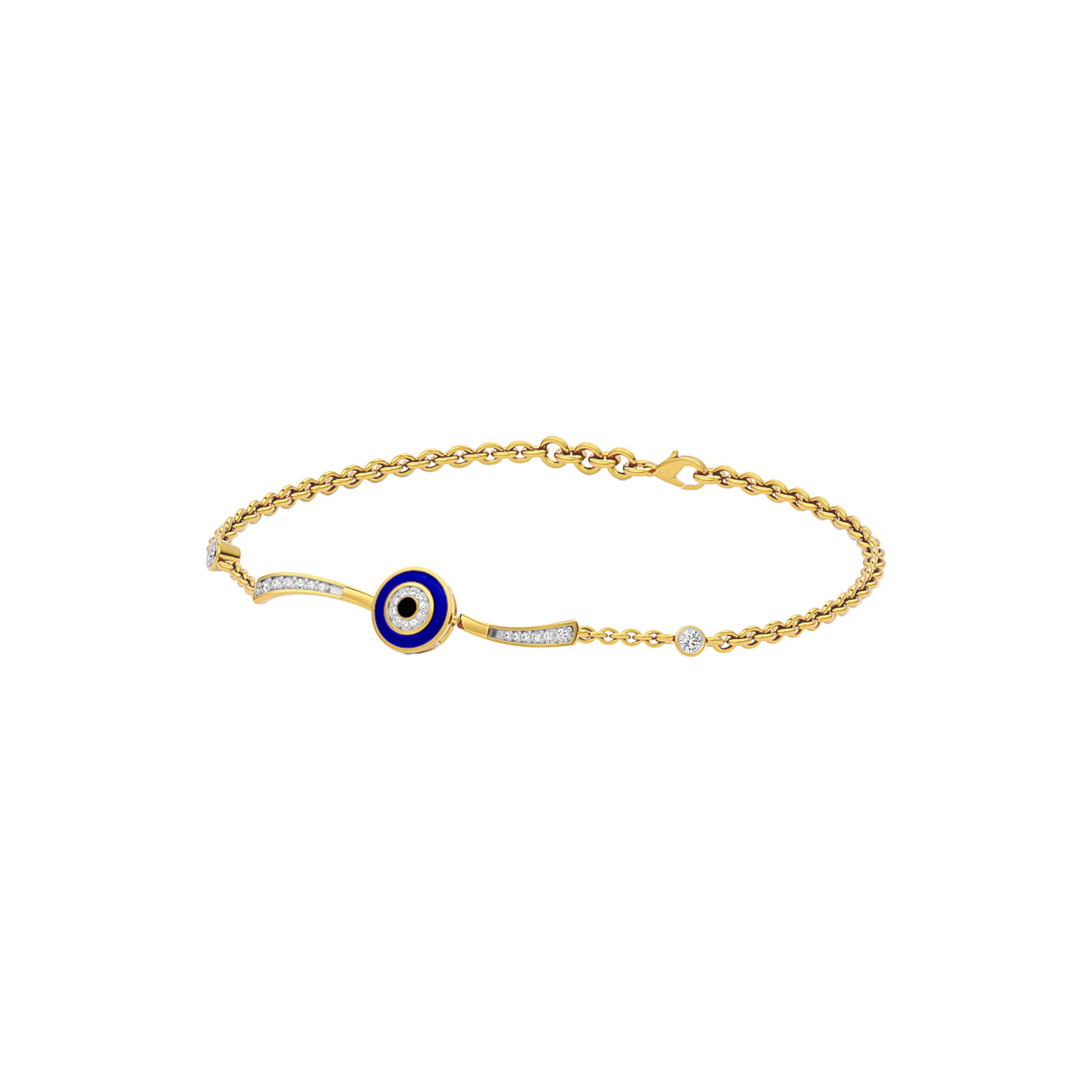 The Divine Watch Evil Eye Diamond Bracelet 9 KT / Yellow Gold