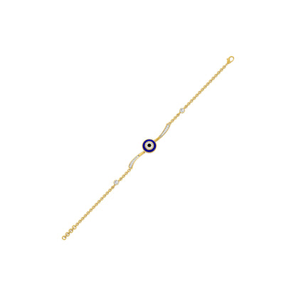 The Divine Watch Evil Eye Diamond Bracelet 9 KT / Yellow Gold