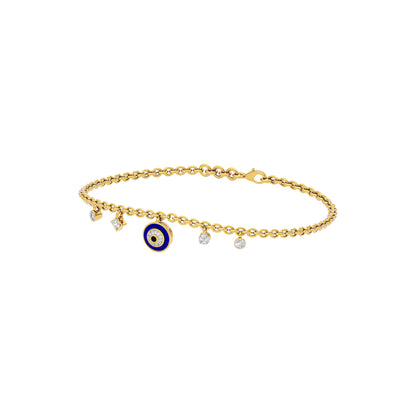 Goodluck Charm Evil Eye Diamond Bracelet 9 KT / Yellow Gold