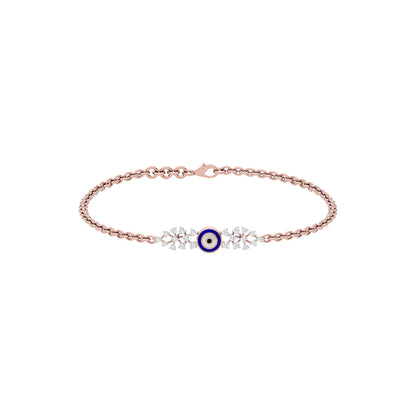 Enchanting Beads Evil Eye Diamond Bracelet 9 KT / Rose Gold