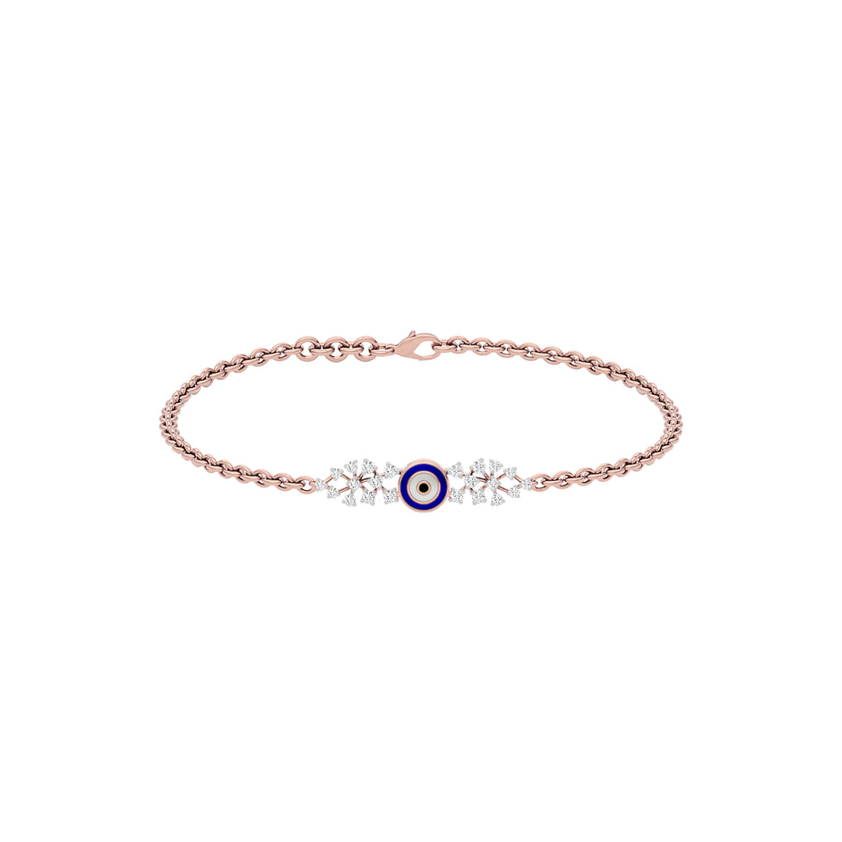 Enchanting Beads Evil Eye Diamond Bracelet 9 KT / Rose Gold