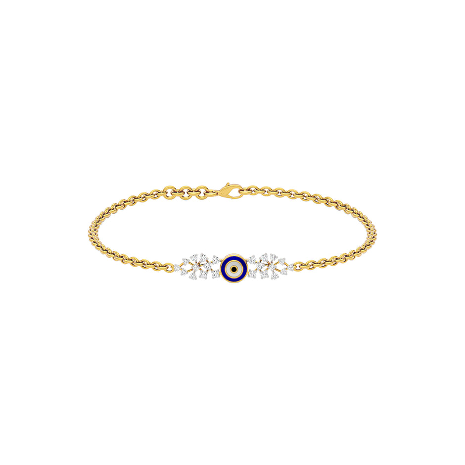 Enchanting Beads Evil Eye Diamond Bracelet 9 KT / Yellow Gold