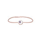 Crescent Shine Evil Eye Diamond Bracelet 9 KT / Rose Gold