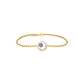 Crescent Shine Evil Eye Diamond Bracelet 9 KT / Yellow Gold