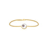 Crescent Shine Evil Eye Diamond Bracelet 9 KT / Yellow Gold
