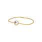 Crescent Shine Evil Eye Diamond Bracelet 9 KT / Yellow Gold