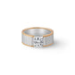 Modern Edged Solitaire Men's Engagement Ring