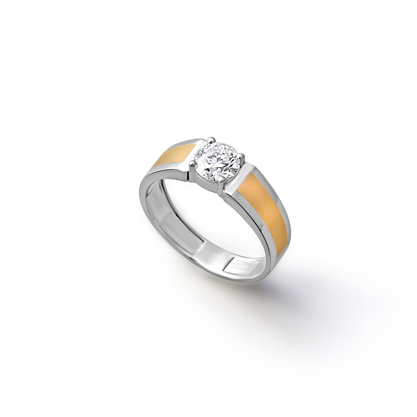 Dual Toned Unity Solitaire Men's Engagement Ring