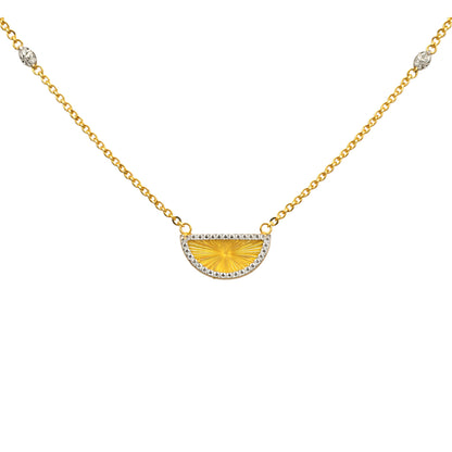Textured Rectangular Gold Necklace