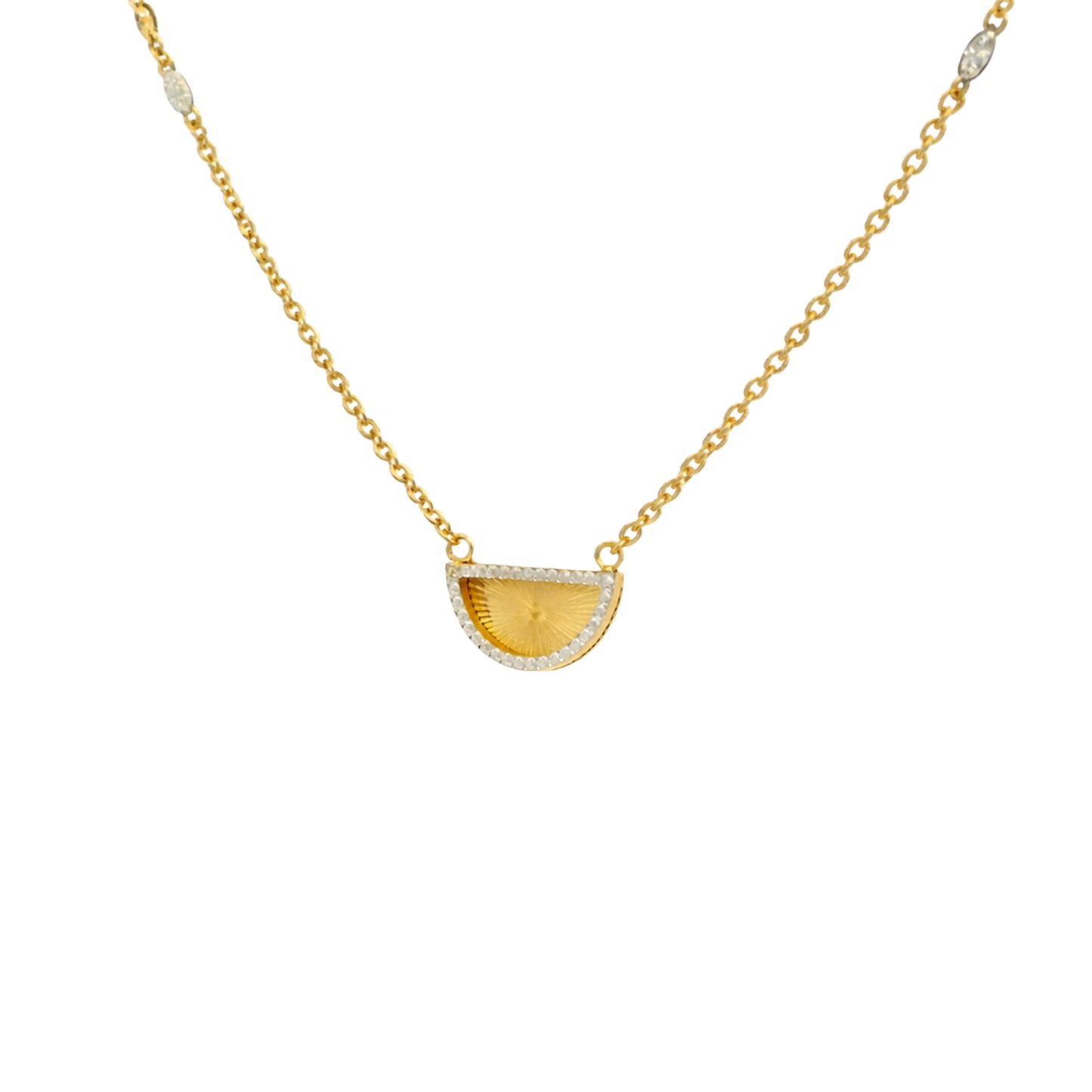 Textured Rectangular Gold Necklace