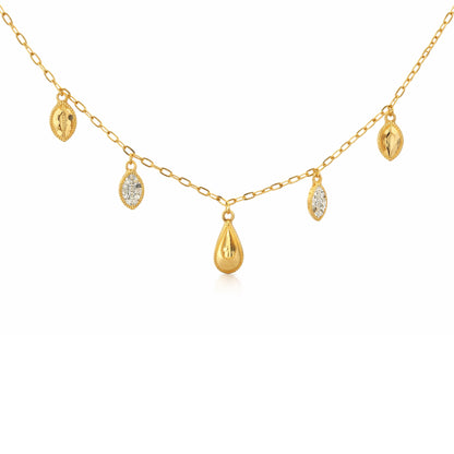 Aurelia Charm Drop Gold Necklace