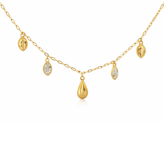 Aurelia Charm Drop Gold Necklace