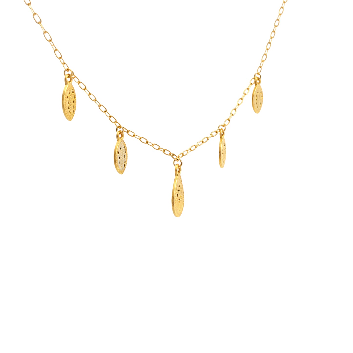 Aurelia Charm Drop Gold Necklace
