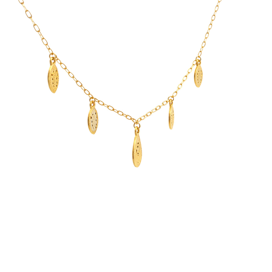 Aurelia Charm Drop Gold Necklace