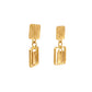 Radiant Square Frame Drop Gold Earrings