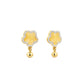 Floral Halo Drop Gold Stud Earrings