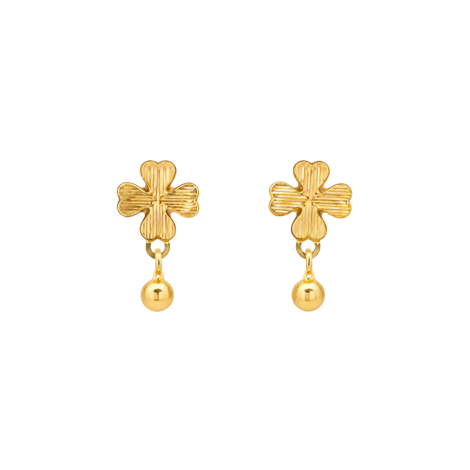 Petal Bloom Drop Gold Earrings