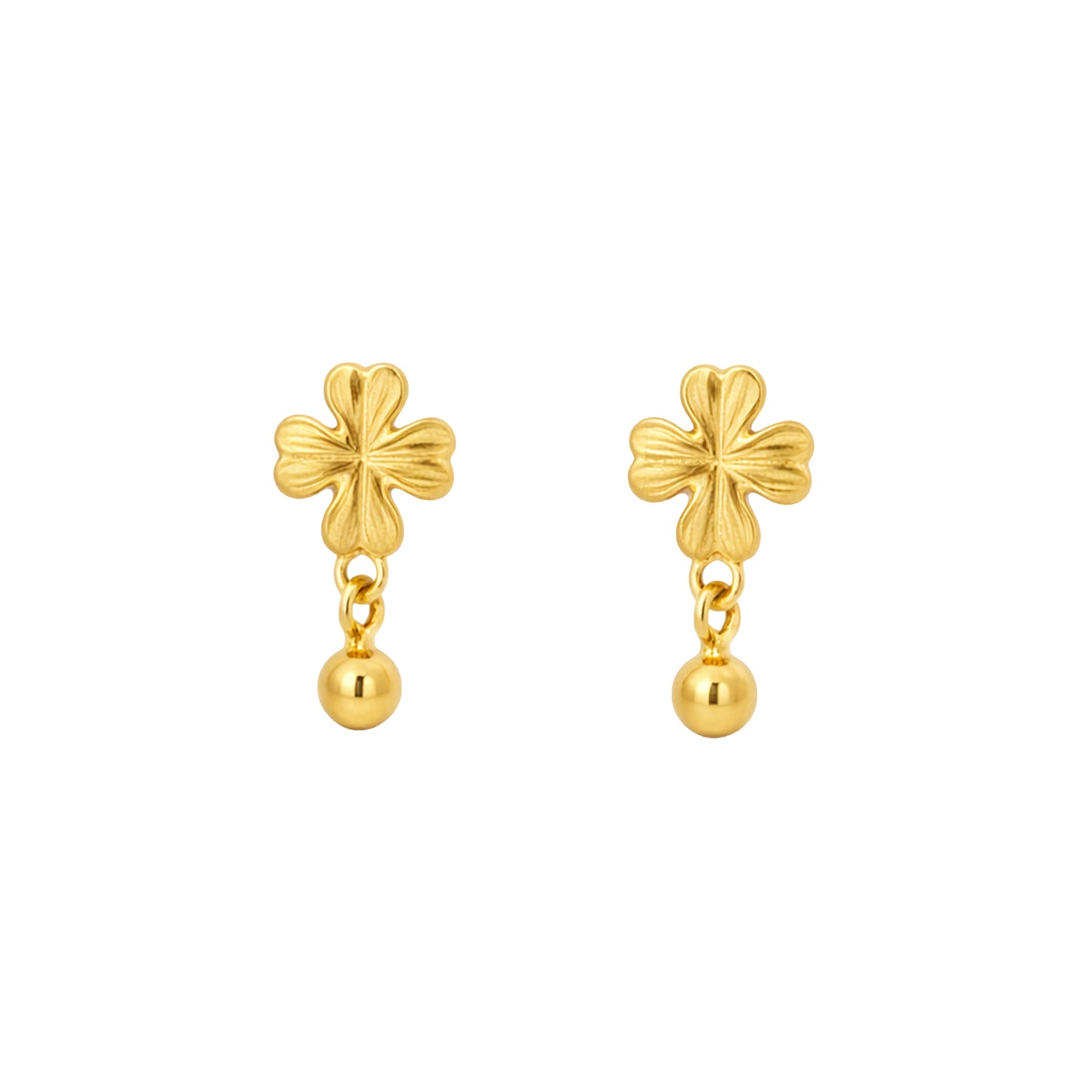 Petal Bloom Drop Gold Earrings