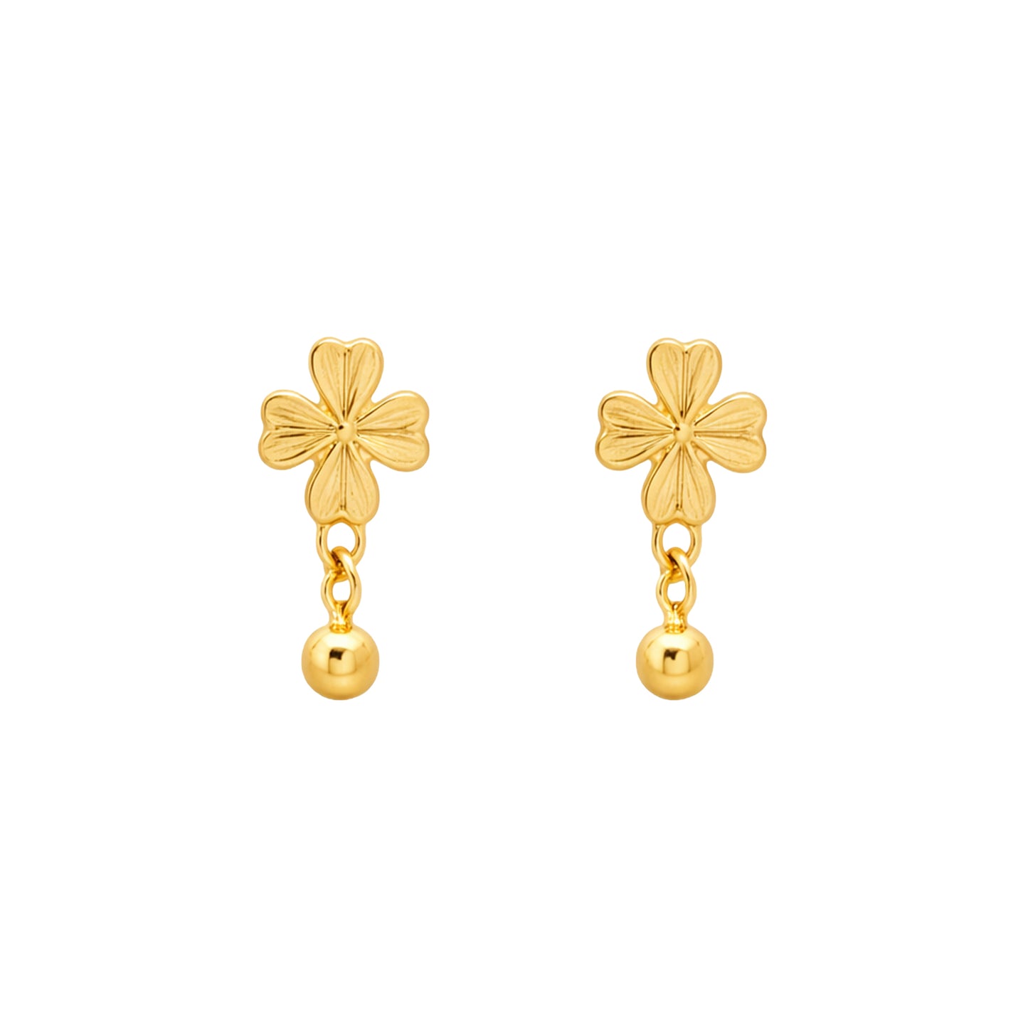 Petal Bloom Drop Gold Earrings