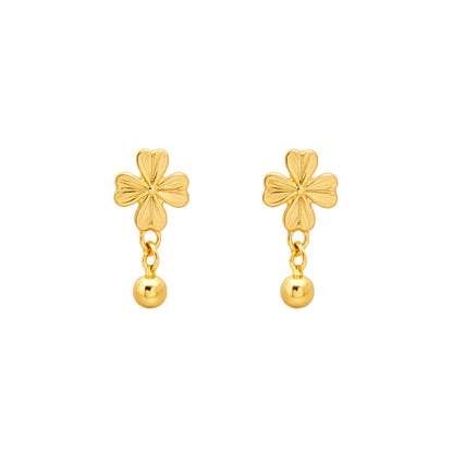 Petal Bloom Drop Gold Earrings