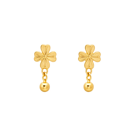 Petal Bloom Drop Gold Earrings