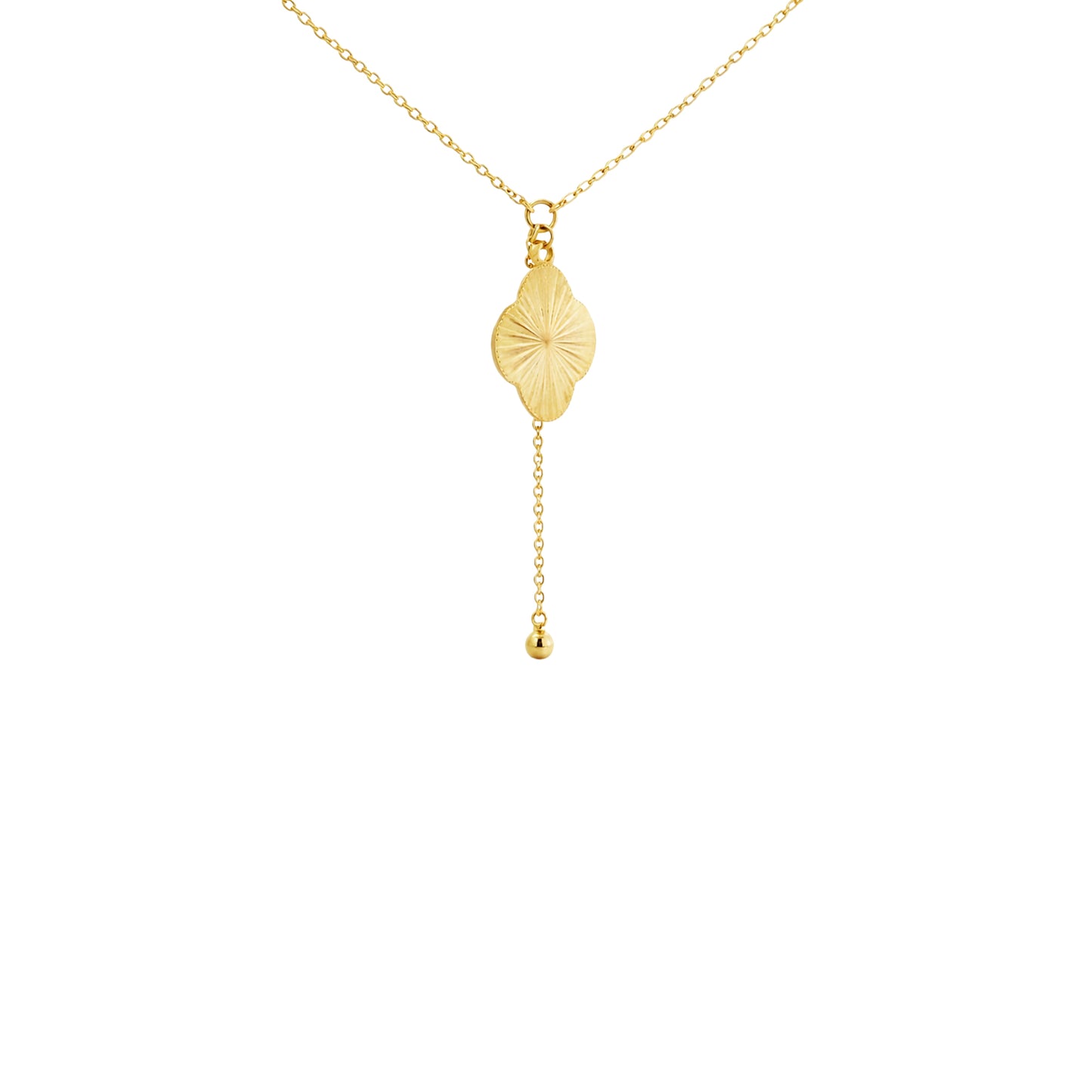 Radiant Clover Tassel Gold Necklace