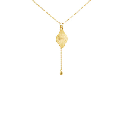 Radiant Clover Tassel Gold Necklace