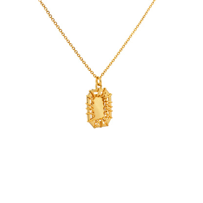 Textured Rectangular Gold Pendant