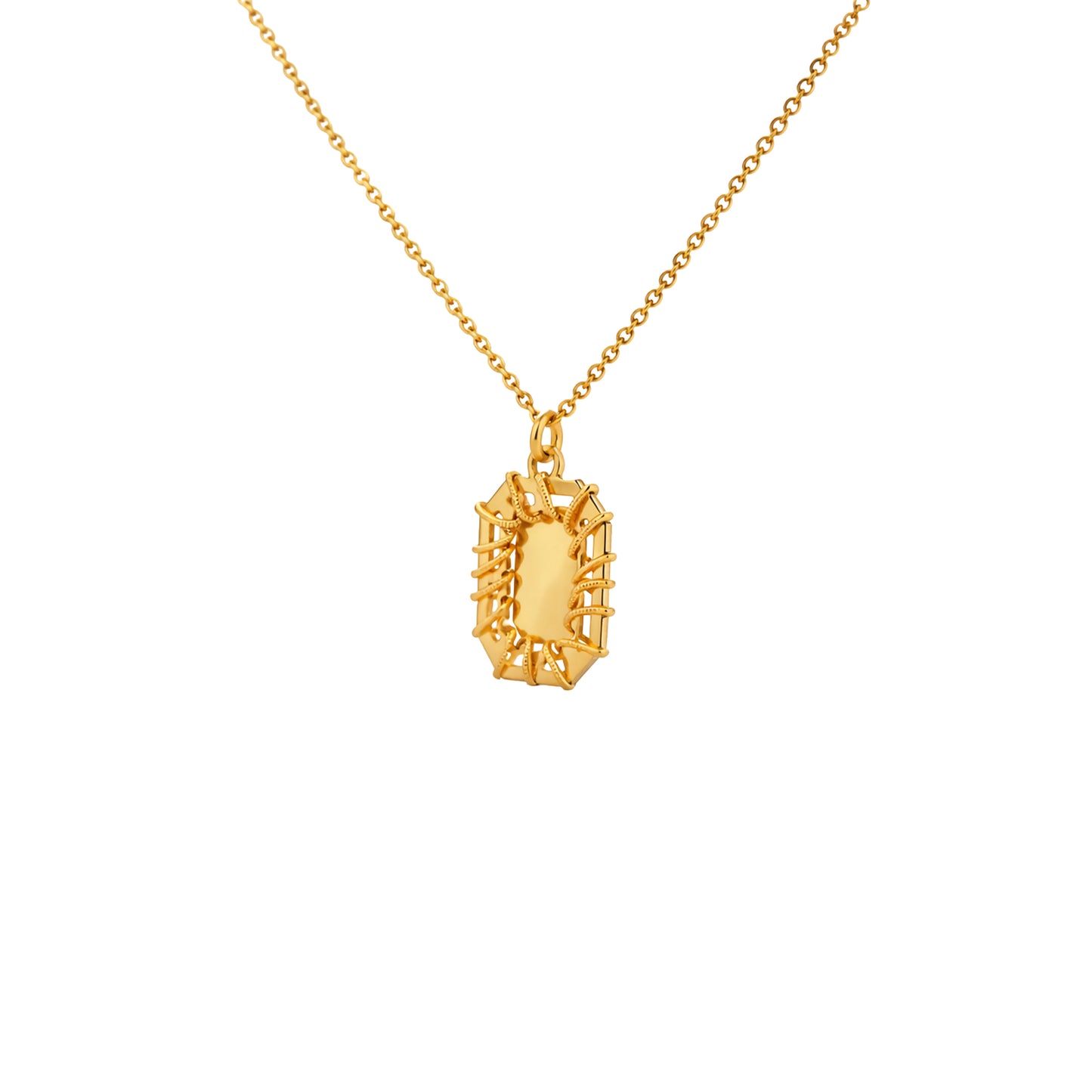 Textured Rectangular Gold Pendant