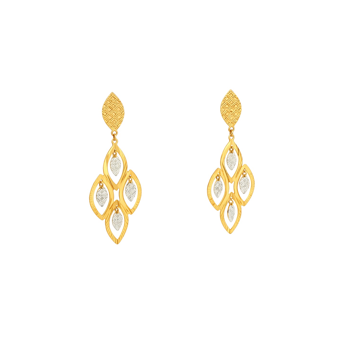 Textured Filigree Floral Drop Earrings