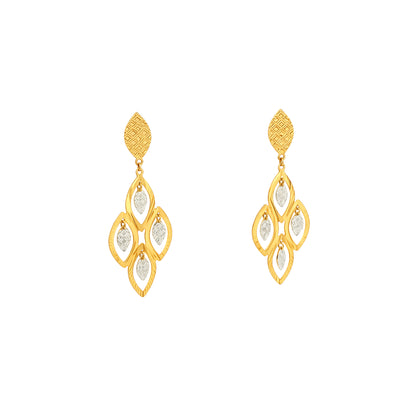 Textured Filigree Floral Drop Earrings