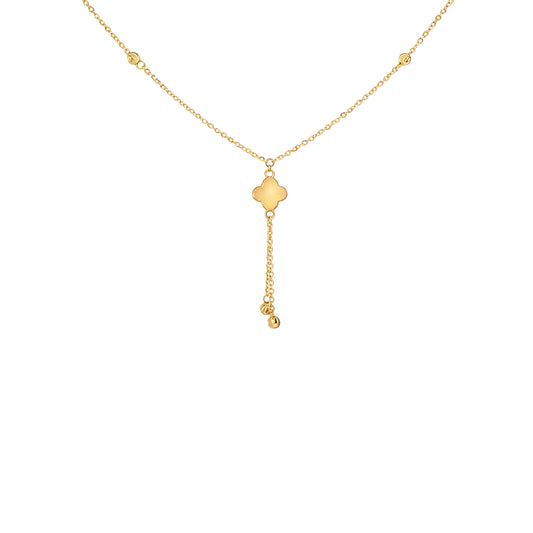 Clover Drop Gold Necklace