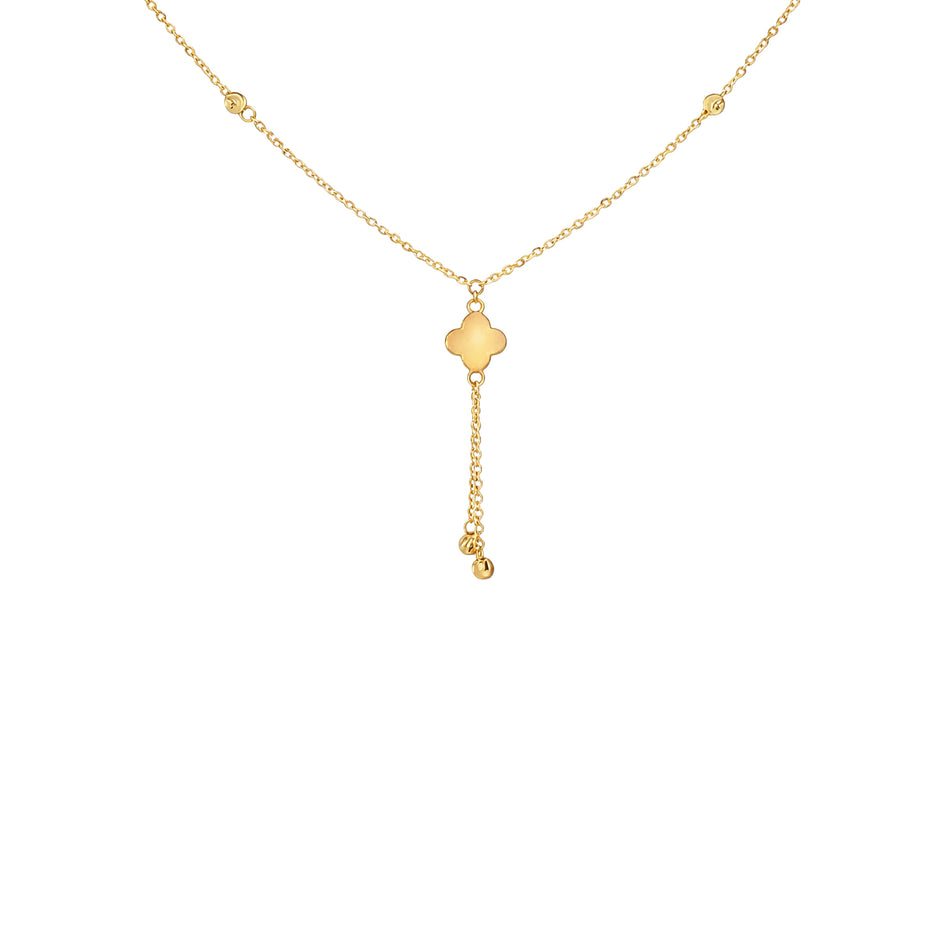 Clover Drop Gold Necklace