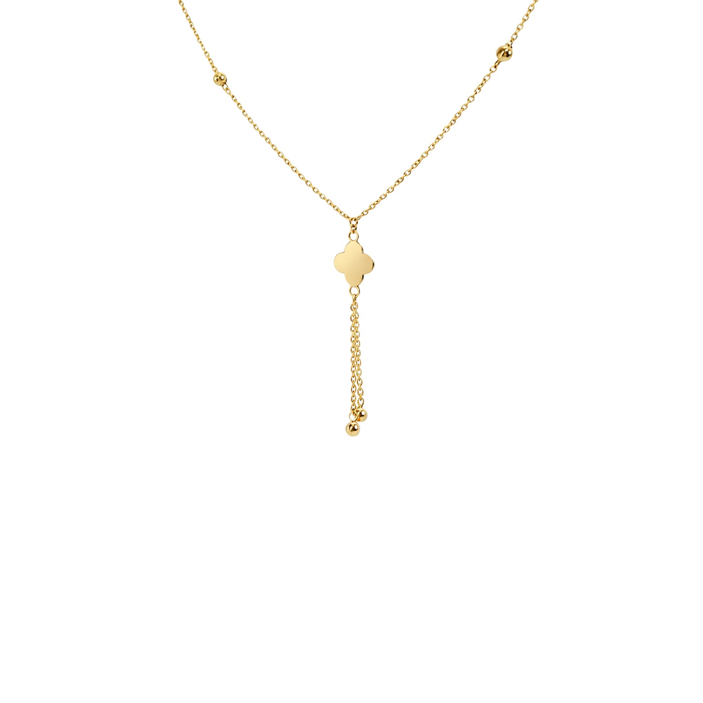 Clover Drop Gold Necklace