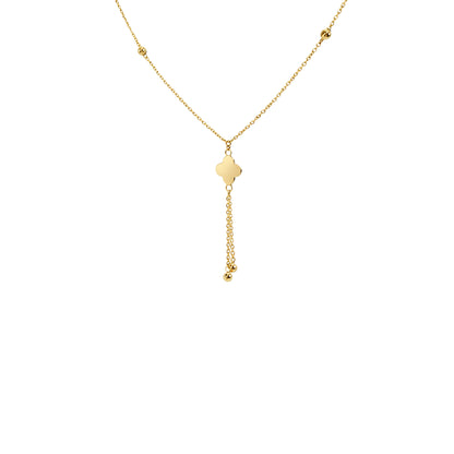 Clover Drop Gold Necklace