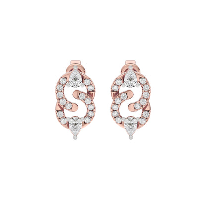 Selah Two Tone Diamond Earrings 18 KT / Rose Gold