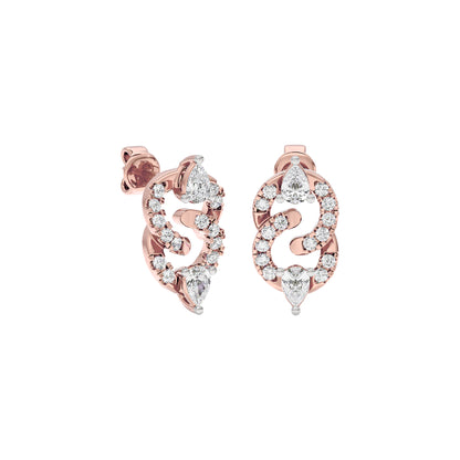 Selah Two Tone Diamond Earrings 18 KT / Rose Gold