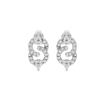 Selah Two Tone Diamond Earrings 18 KT / White Gold