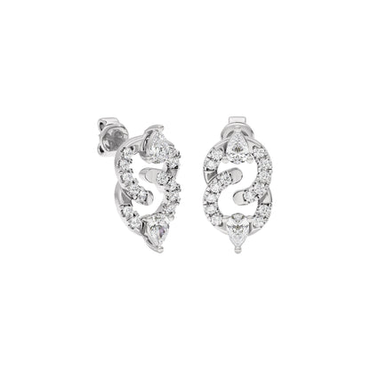 Selah Two Tone Diamond Earrings 18 KT / White Gold
