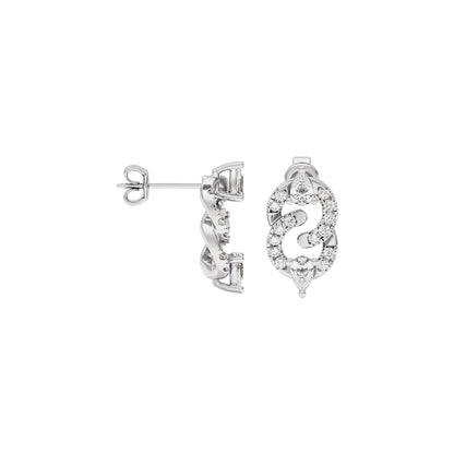 Selah Two Tone Diamond Earrings 18 KT / White Gold