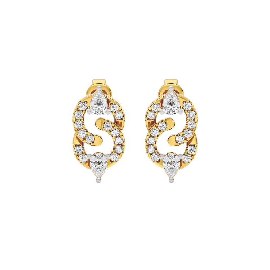 Selah Two Tone Diamond Earrings 18 KT / Yellow Gold
